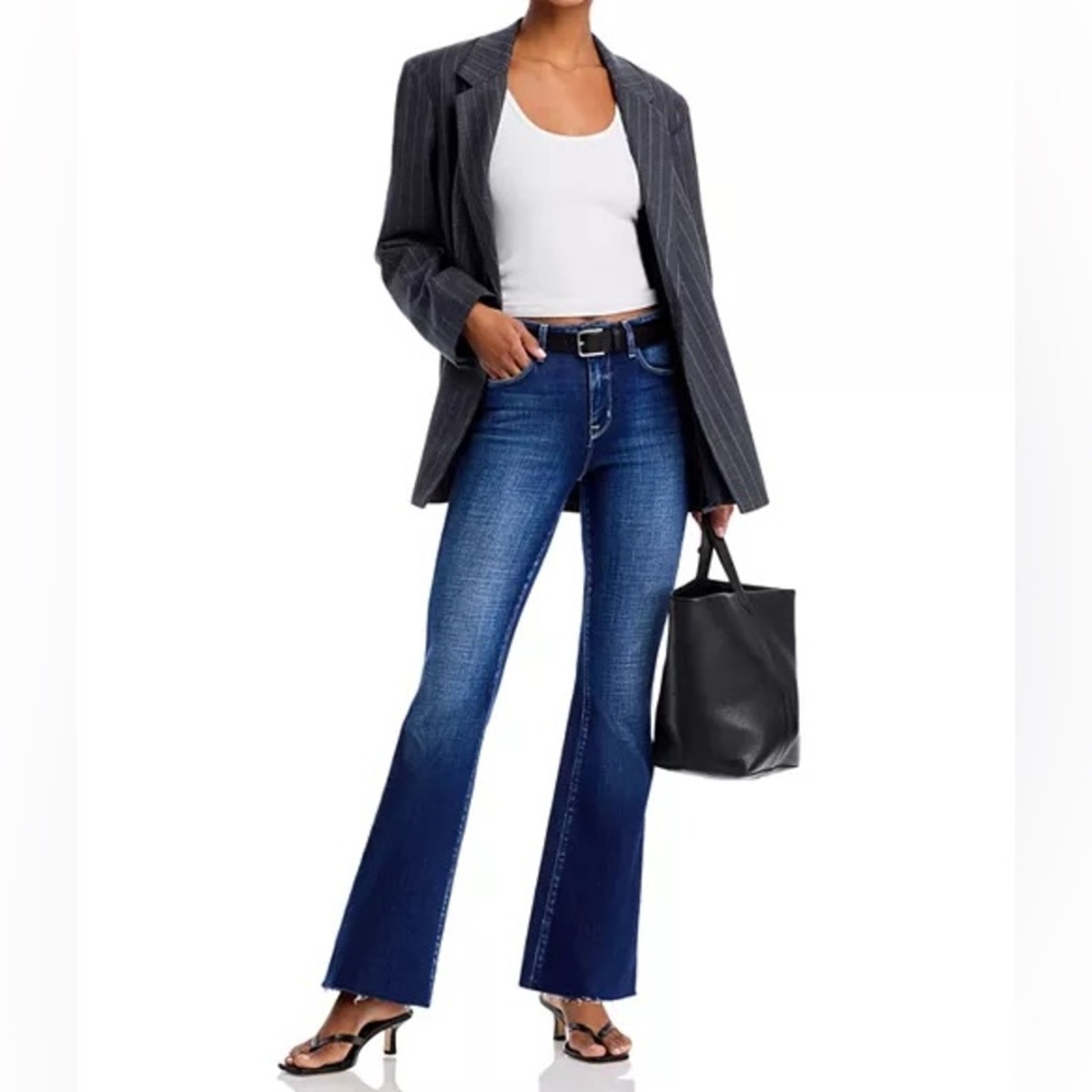 L’agence Women’s Sera High Rise Flare Jeans Dark Beacon Wash Size 29
